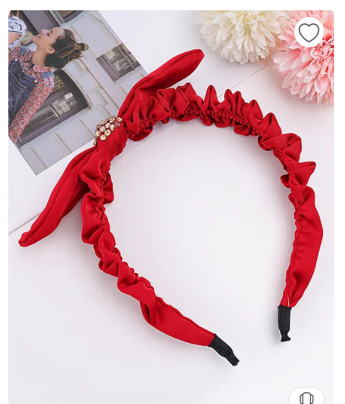 Pine Kids Ruffle Bow Applique Hair Band - Red